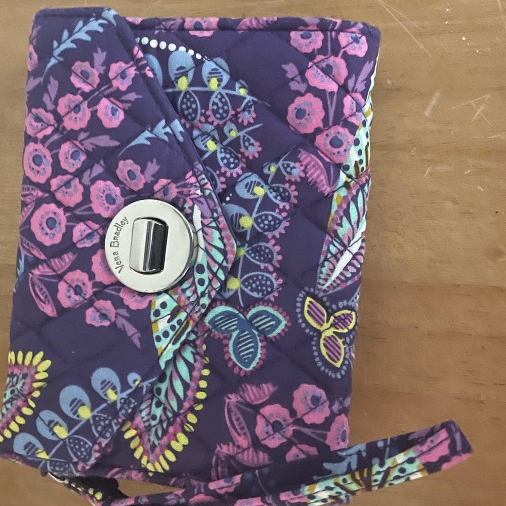Vera Bradley Purple Floral Quilted Wristlet